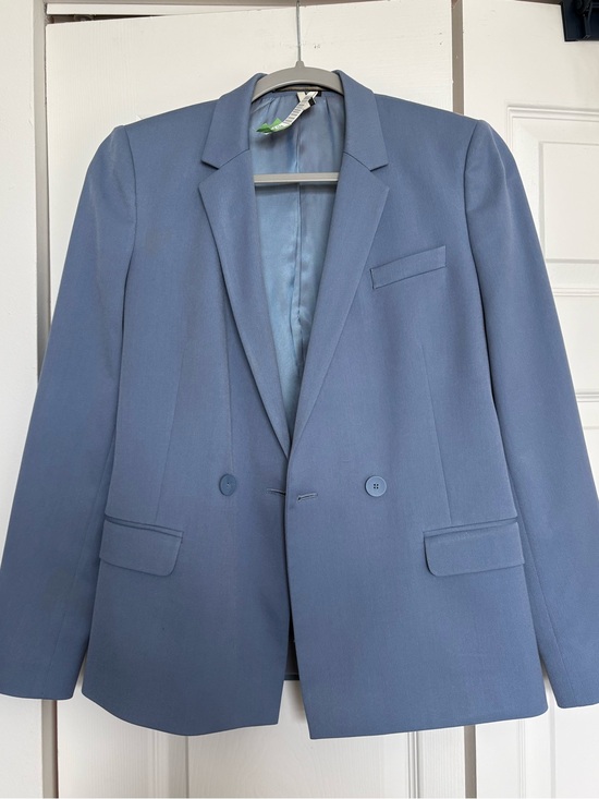 Topshop Jackets & Blazers - Light Blue Double-Breasted Blazer and pants - Topshop size 2